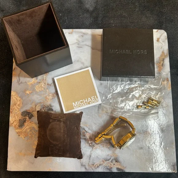 Michael Kors Gold Chronograph Watch with Crystal Bezel - Picture 4 of 4